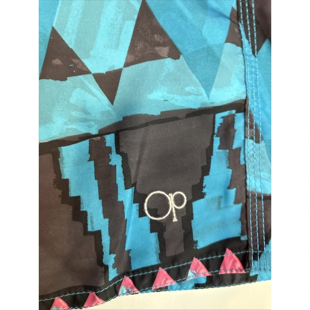 OP Ocean Pacific Mens Size 38 Multicolor Board Shorts Swim Trunks Y2K Retro Swim